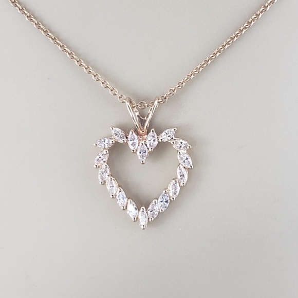 14 Karat Yellow Gold Diamond Heart Pendant #16839 - Picture 8 of 8